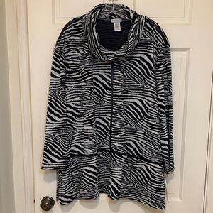 Multiples Black and White Zebra Print Tunic